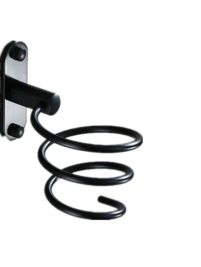 

Space Aluminum Bathroom Hardware Pendant Black Hair Dryer Holder Modern Bathroom Towel Set Bathroom Shelf Black Hair Dryer Rack