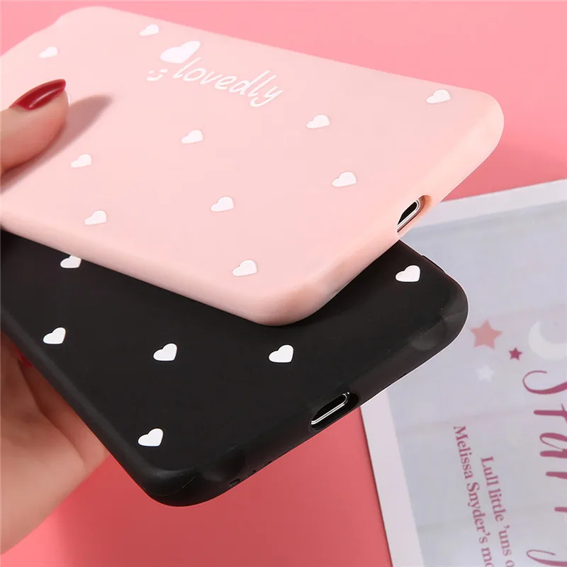 USLION Love Heart Pattern Чехлы для iPhone 6 6S 7 8 Plus XS Max XR X Письмо Мягкий ТПУ силиконовый простой
