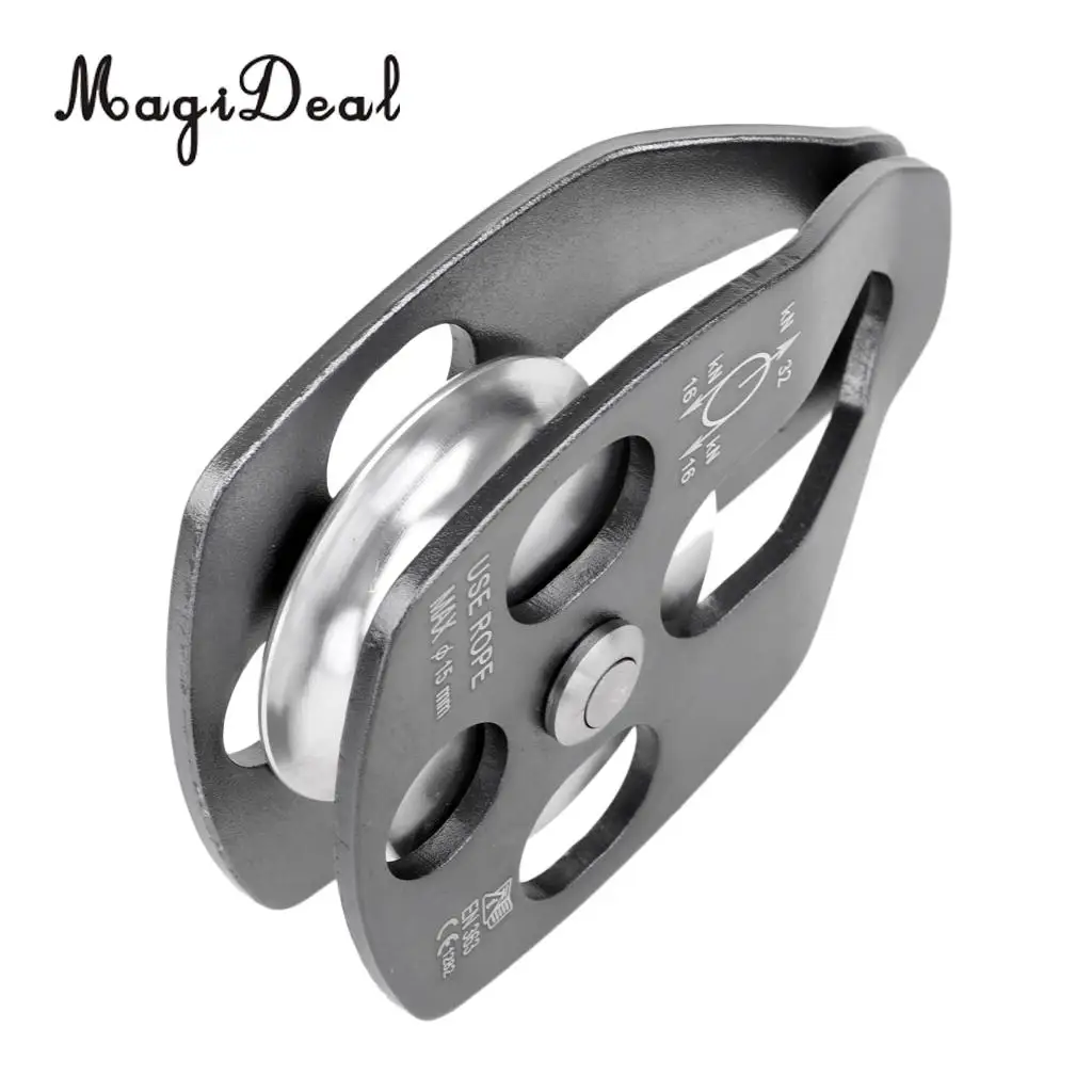 

MagiDeal 32KN Climbing Pulley Single Sheave with Swing Plate Rigging Arborist Rescue Tree Climbing Caving Hiking Rappelling