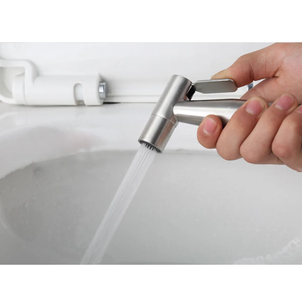 

G1/2 304 Stainless Steel Handheld Bidet SprayToilet Nozzle Sprayer Shower Set 2Modes Douche Kit Bidet Faucet 2Type Adaptor