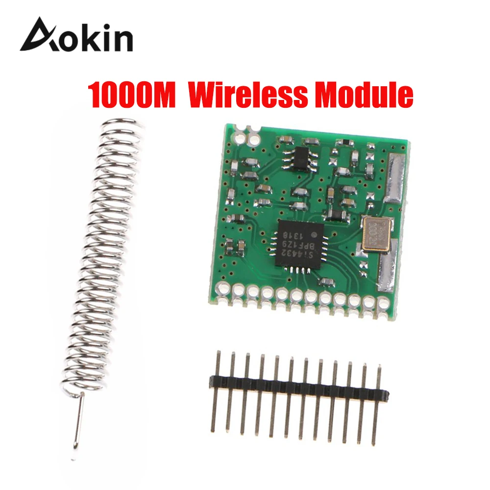 Беспроводной модуль Aokin SI4432 470 МГц 1000m беспроводной 470M 433 связи|Интегральные схемы|