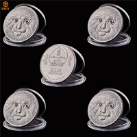 5pcs mongolian endangered wild protected animals otocolobus manul animal collection art commemorative coin
