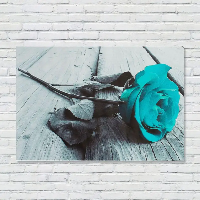 Инновационная Бирюзовая роза цветочный холст настенная живопись Современная