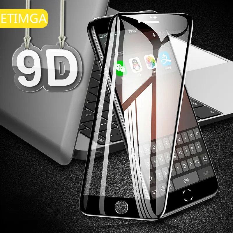 9D изогнутый край Полное покрытие закаленное стекло для iPhone 8 Plus защита экрана на