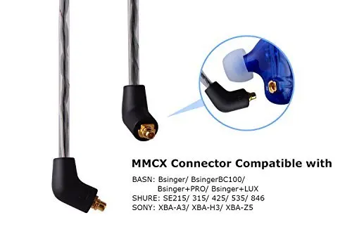 BASN BC100 MMCX Сменный кабель для наушников ручной провод обновления Shure SE215 SE315 SE425 SE535