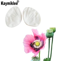 poppy flower fondant cake decorating tools making peony floral petal leaf veiner silicone mold kitchen accessories m2181