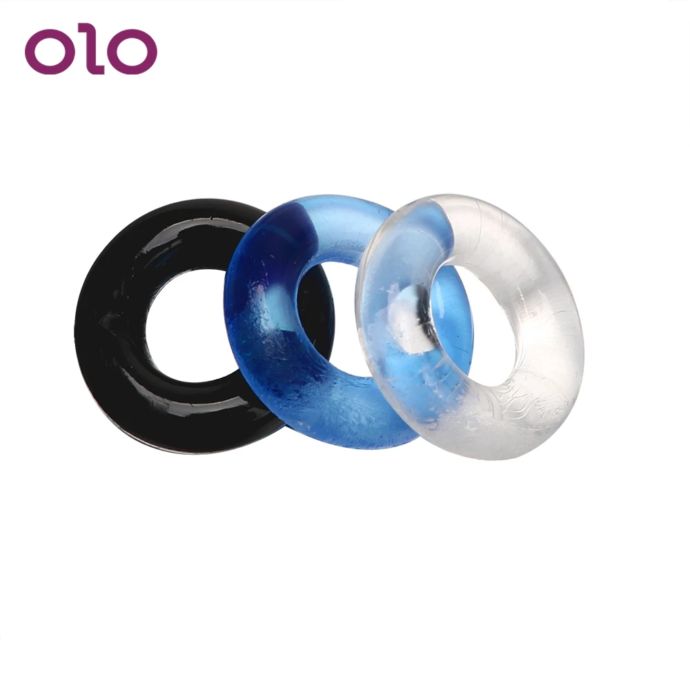 

OLO 3 pcs/set Delay Ejaculation Cock Ring Chastity Male Penis Sleeve Silicone Penis Ring Sex toys for Men Sex Products