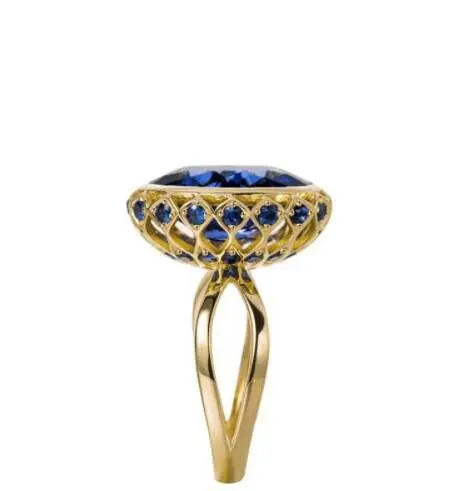 Сапфировое бриллиантовое кольцо Bizuteria с баге Этуаль 10 к золото Anillos De Diamante Ювелирные изделия для свадьбы Модные женские Кольца Драгоценные Камни