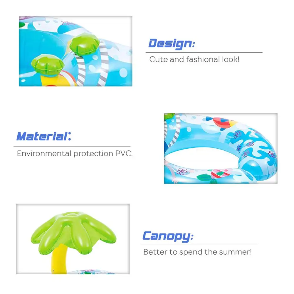 

Baby Swimming Ring Inflatable Sunshade Newborn Infant Kids Swim Pool Accessories Circle Parent Child Activity Pool Float Toy