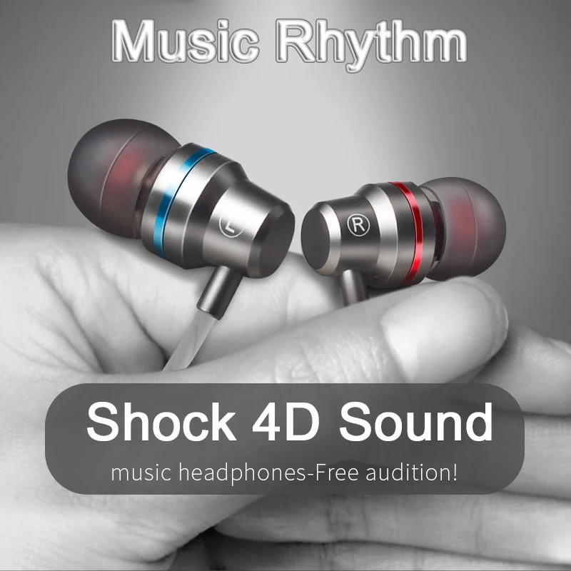 4D металлические наушники супер бас гарнитура HIFI DJ с микрофоном для мобильного