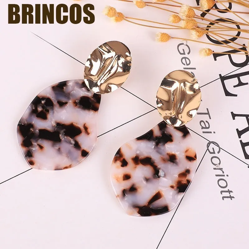 Женские серьги boho2019 геометрические индийские золотые акриловые богемные модные