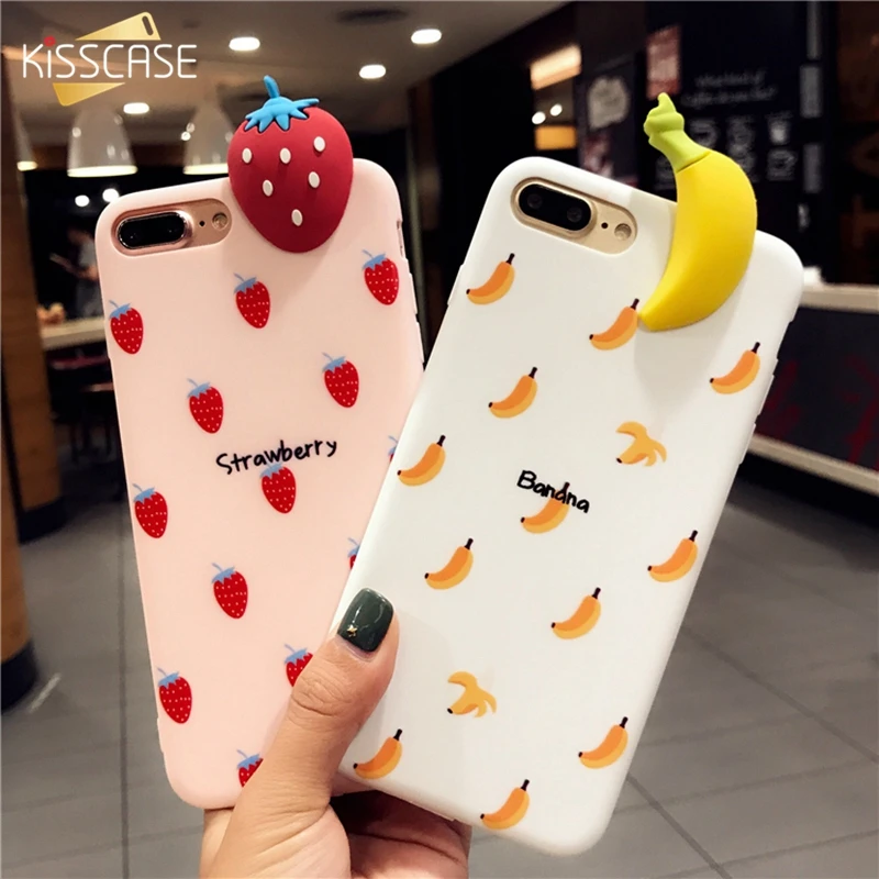 KISSCASE 3D фруктовый чехол для телефона iPhone X XS XR 6 7 8 MAX Girly милый мягкий кукольный