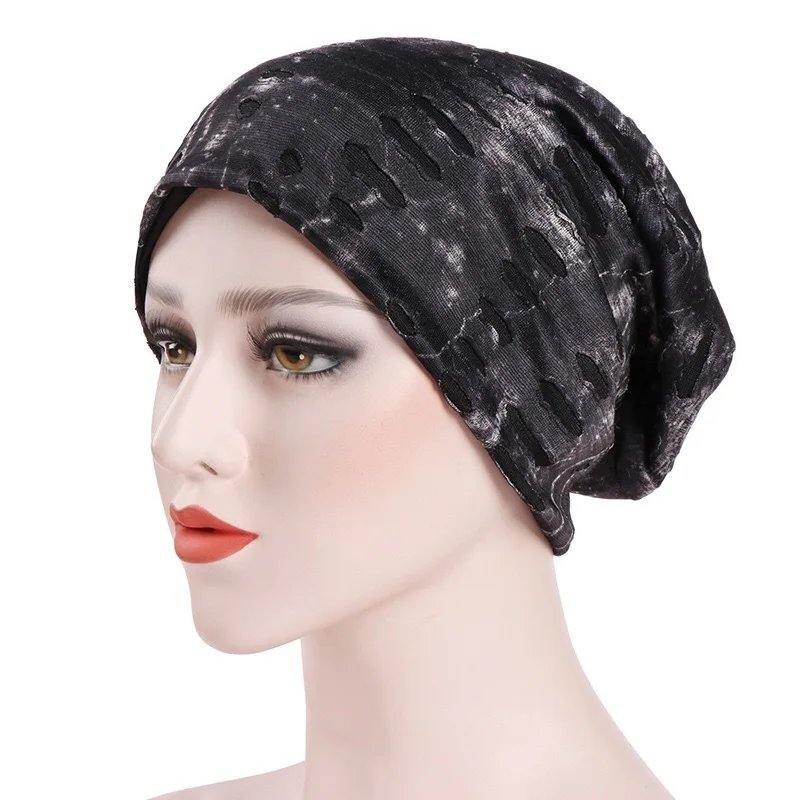 Men Women Folds Hole Hat Hijab Hip Hop Fashion Muslim Heads Caps Knit Autumn Spring Abaya Turban Hair Accessories | Тематическая