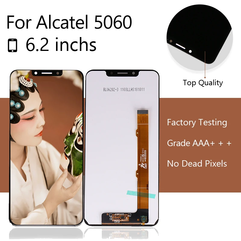 Для Alcatel 5V 5060D ЖК дисплей кодирующий преобразователь сенсорного экрана в сборе