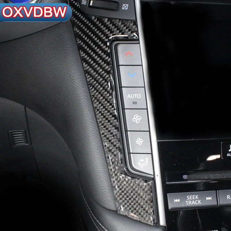 

Для Infiniti Q50 Q60 аксессуары наклейка на автомобиль центральная консоль навигационной панели украшение из углеродного волокна Автомобильная в...