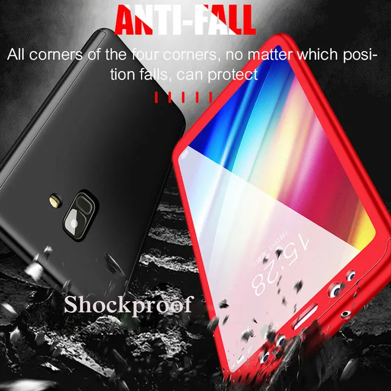 Для Samsung Galaxy A750 A7 J6 J4 Plus A6 A8 2018 чехол на S10E S9 S8 M20 A50 A30 Note8 9 360 полный защитный для