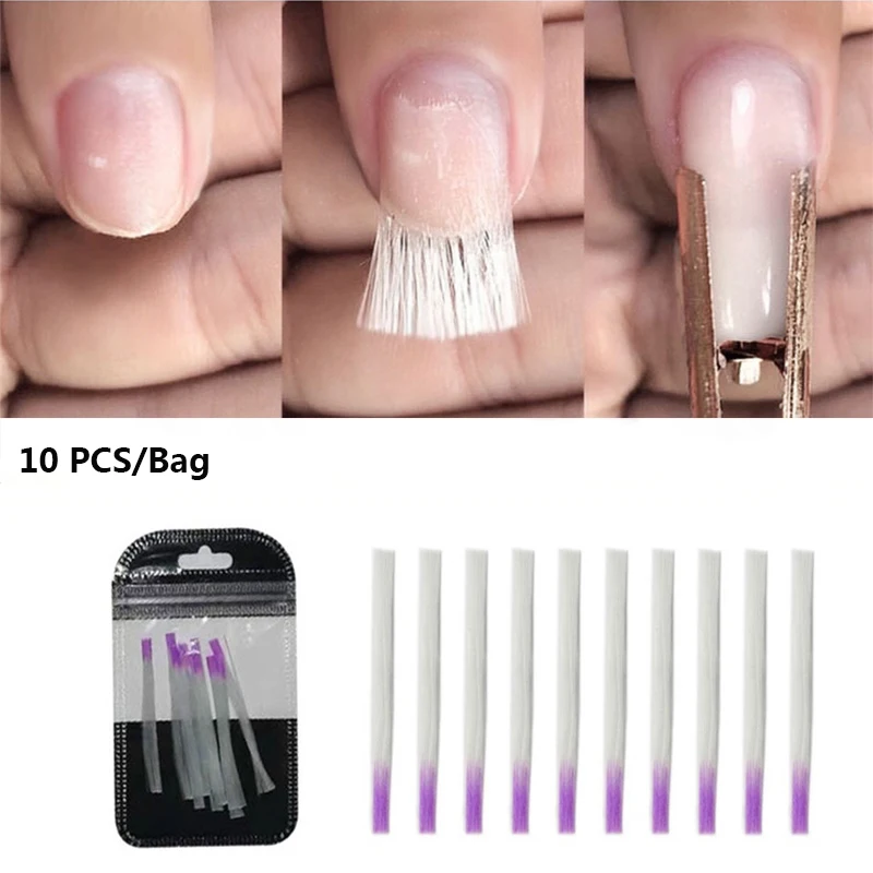 10 шт. волоконное стекло для наращивания ногтей Fibernails поли гель форма для ногтей шелк наращивание маникюра акриловые наконечники инструменты для обертывания