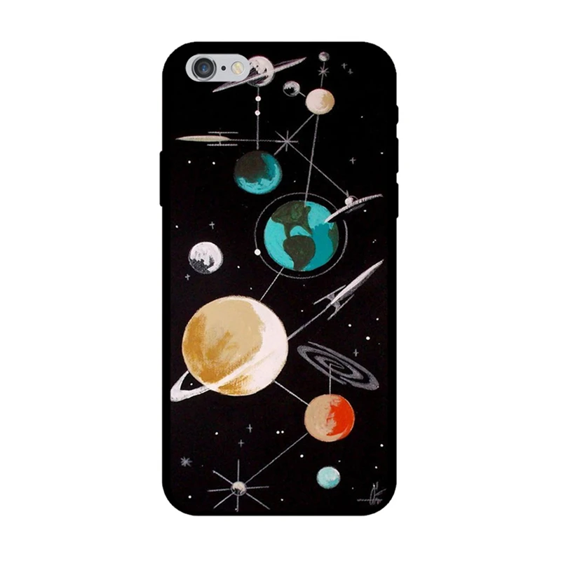LANCHE Cool Black Galaxy Космос астронавт для iPhone Xs Max X чехлы телефонов 8 7 6s Plus мягкие |
