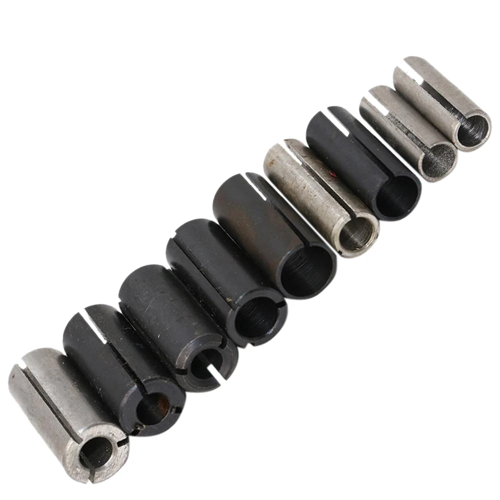 

9Pcs/Set Conversion Chuck Cnc Router Bit Tool Milling Cutter Adapter Collet Engraving Tool Woodworking Cutter Tool Spring steel