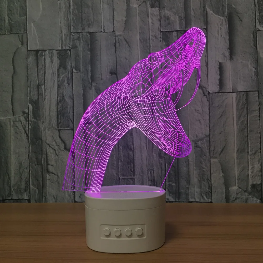 Светодиодный ночник с 3d головой змеи Оптическая иллюзия светодиодный светильник