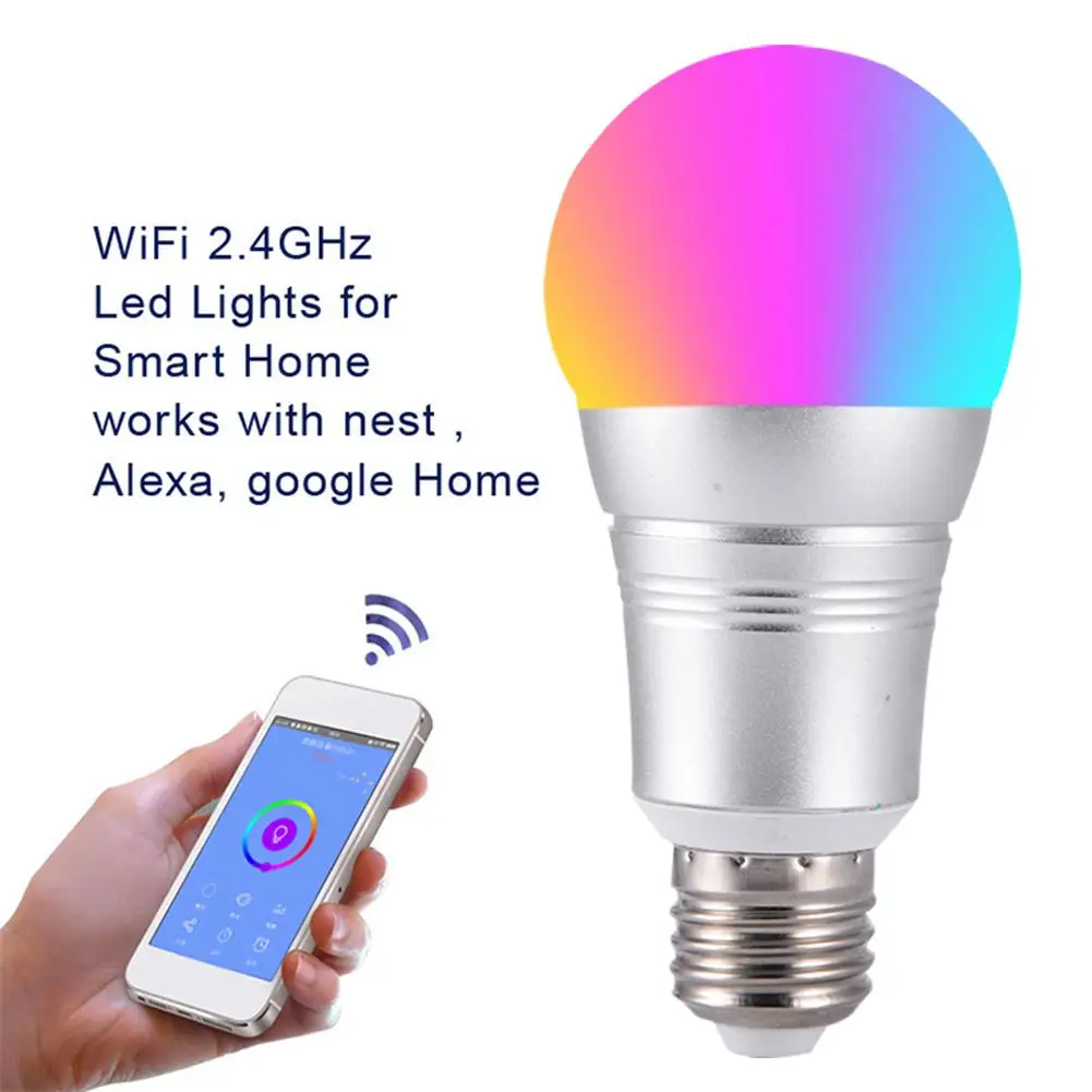 Умная Светодиодная лампа с голосовым управлением Wifi RGB регулируемой яркостью 85 265
