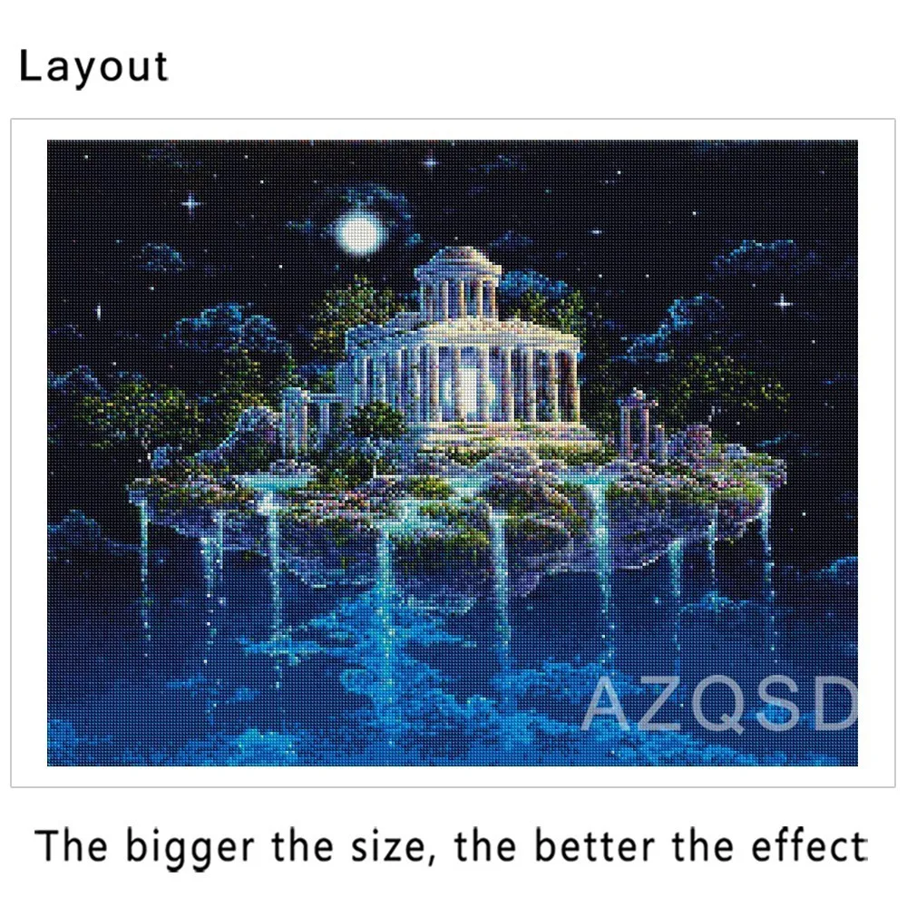 AZQSD 5d Diy Алмазная картина крестиком набор Алмазный вышитый Ночной пейзаж