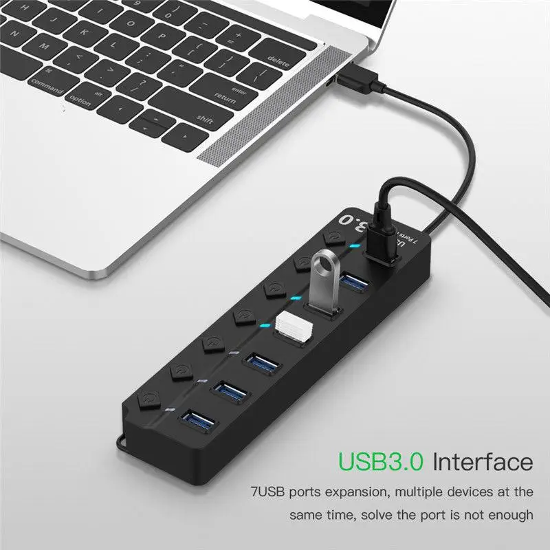 BEESCLOVER 4/7 порт USB 3 0 концентратор 5 Гбит/с Высокая скорость включения/выключения AC