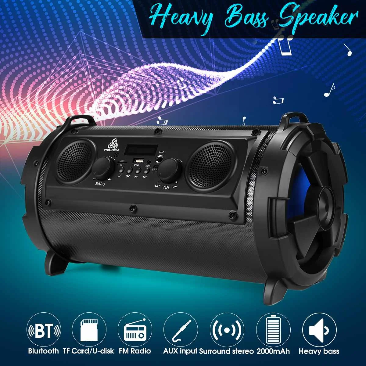 Hifi Открытый Портативный беспроводной bluetooth динамик 15 Вт Move KTV 3D Стерео тяжелый бас сабвуфер FM TF AUX USB Lound Динамик