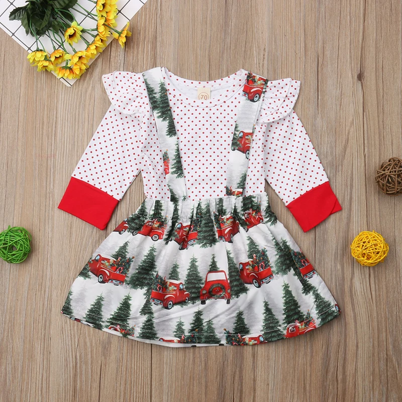 Pudcoco/Рождественский комплект для новорожденных девочек комбинезон с длинными