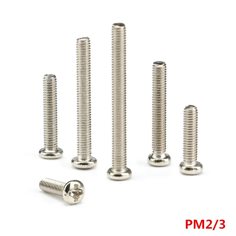 100 шт./лот с круглой головкой philips саморезы PM2/3 M2 M3 ISO7045 DIN7985 GB818 PM шурупы phillips |