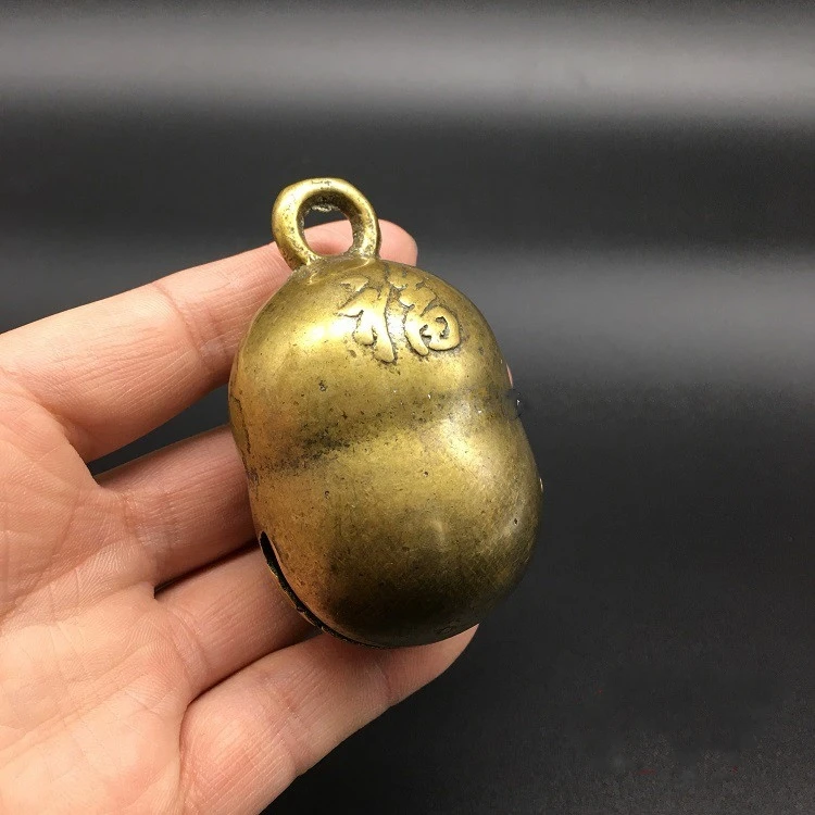 Сборная китайская латунная резная Фуко благословение слово Тыква колокольчик