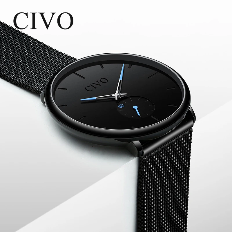 Мужские наручные часы от известного бренда CIVO роскошные Reloj Hombre ультра тонкие