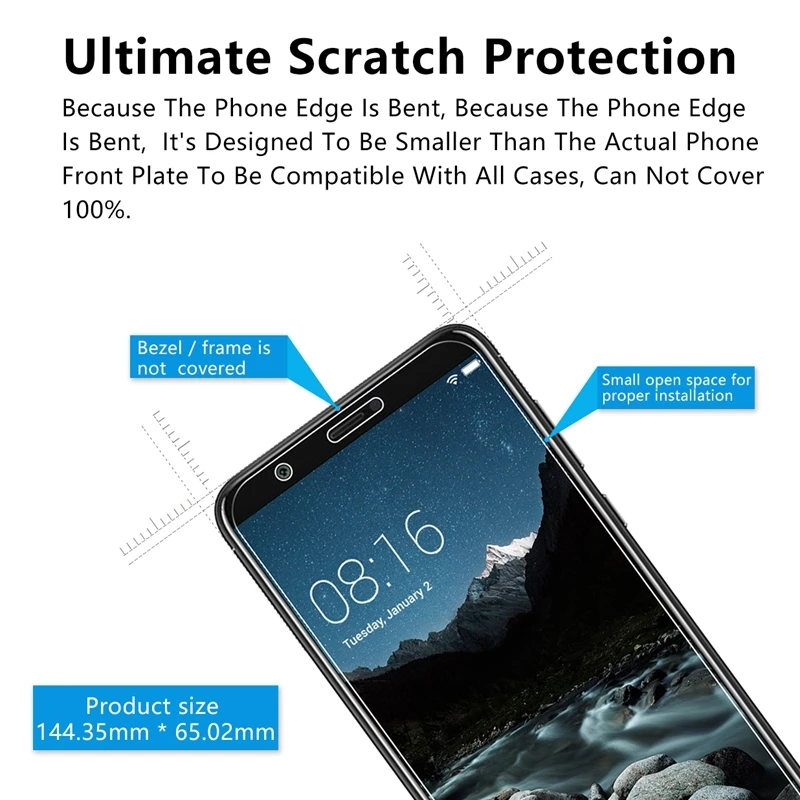 Закаленное стекло 9H для Huawei P Smart 5 6 дюйма 2.5D 0 26 мм Защитная пленка экрана