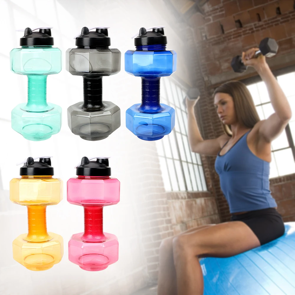 2.5L Large Capacity Dumbbell Water Bottle Outdoor Sports Gym Space Half Gallon Fitness Training Bottles | Дом и сад
