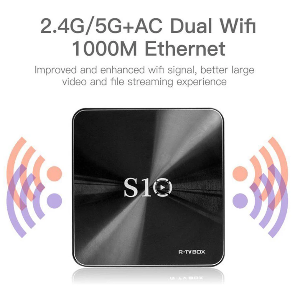 R tv BOX S10 4K UHD DUAL wifi BT4.1 Android 7 1 Smart Box (штепсельная вилка США)|ТВ-приставки и