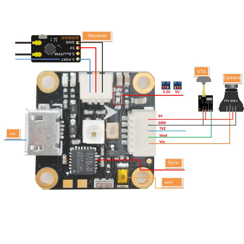 HAKRC Flytower светодиодный F4 OSD 16x16 мм Контроллер полета w/RGB и 1S10A 10A 1S BL_S 4в1 ESC для
