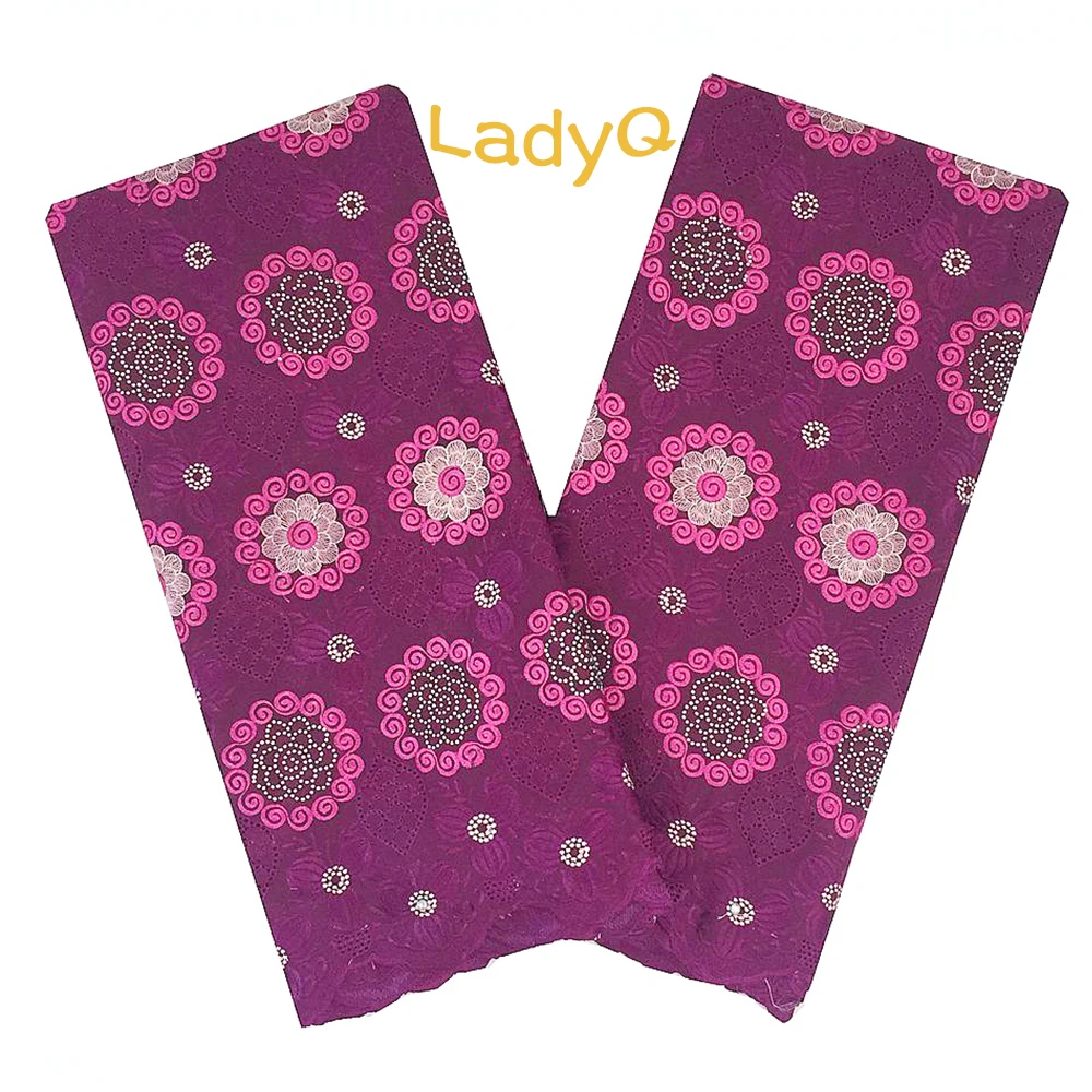LadyQ Aso Ebi белая нигерийская кружевная ткань для свадьбы 2018 Хлопок Вышитая