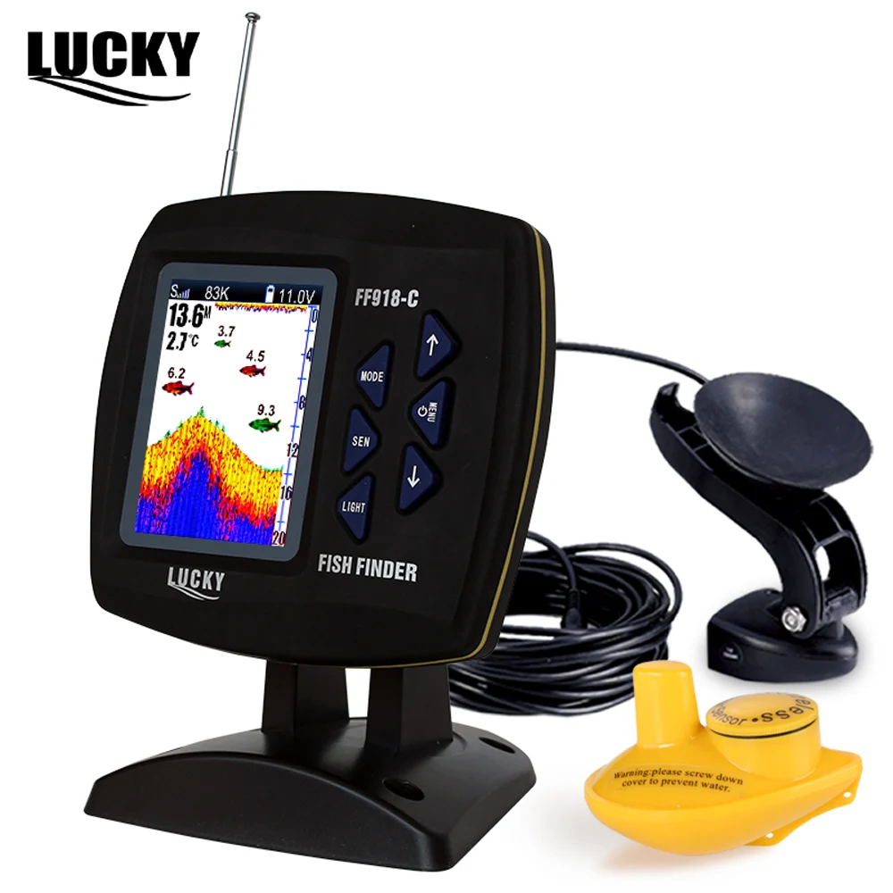 LUCKY FF918 C100WDS проводной и беспроводной Sonar рыболокатор 3 5 дюймов MVA TFT lcd 100 м