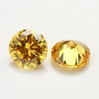 100pcslot 0 8mm3 5mm round shape loose cz stone golden yellow color aaaaa cubic zirconia synthetic gems for jewelry diy stone
