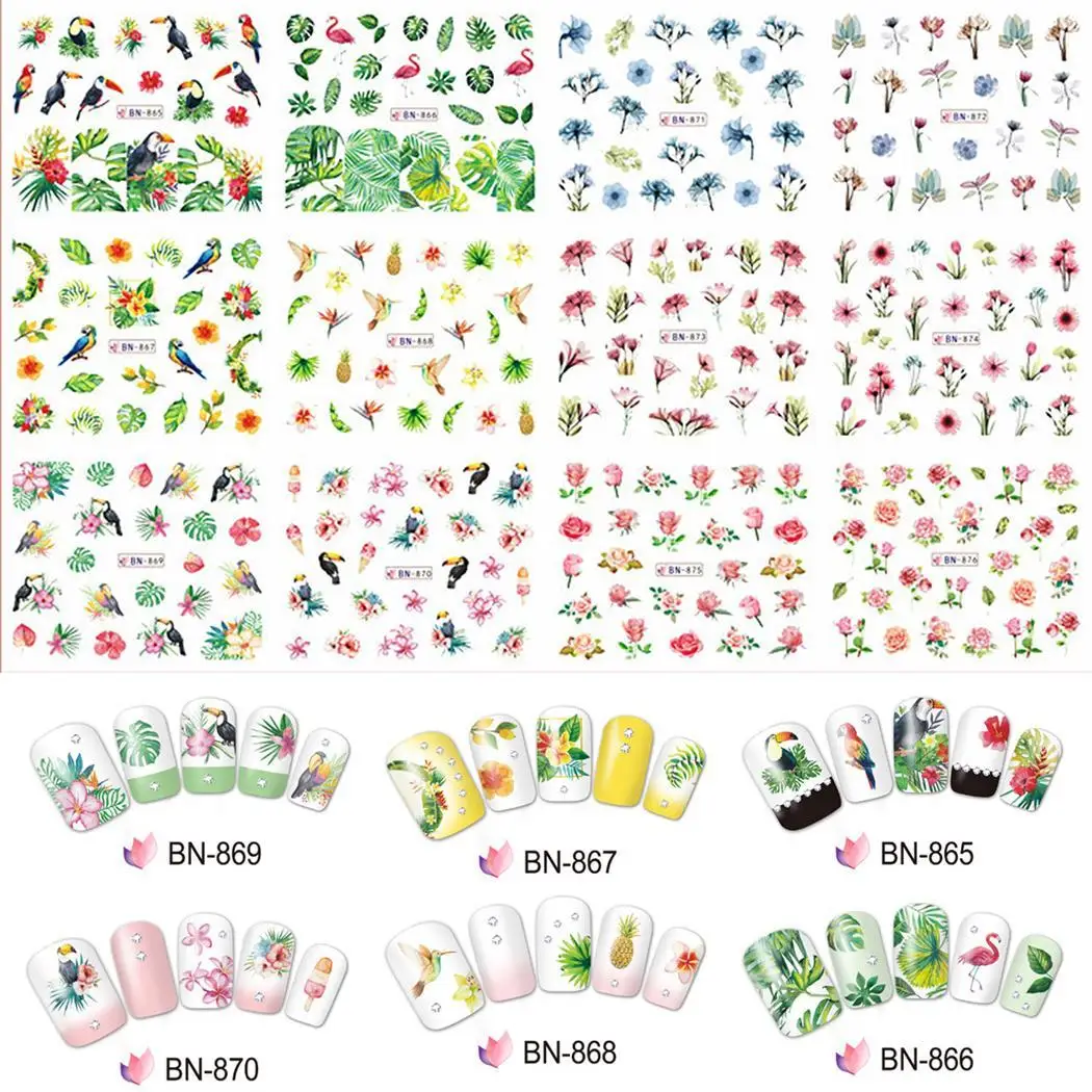 Новый для женщин модный дизайн ногтей Маникюр 3D Multi украшения цветок птица и т. д.