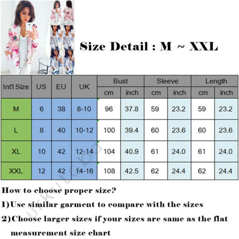 

2018 Brand New Top Women Long Sleeve Printed Sweatshirt Ladies Casual Jacket Floral Coat Outwear Overcoat
