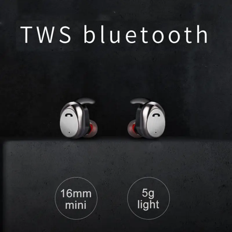 Wireless Earphones Charge Bluetooth Earphone With Mic Super Mini Metal 72.4*32*27mm | Электроника