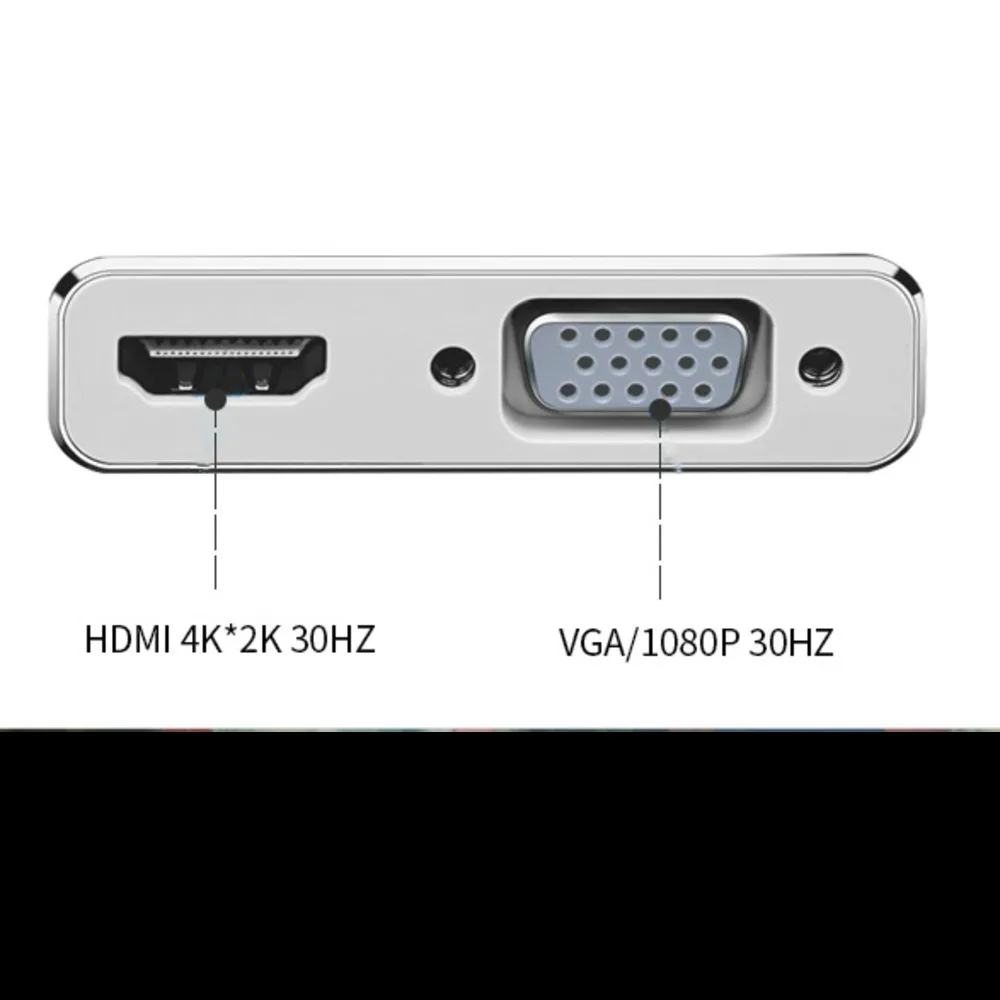Usb type C к HDMI 4k VGA адаптер USB конвертер для macbook pro samsung s8 note8 s9 3 1 ключ huawei p10 p20