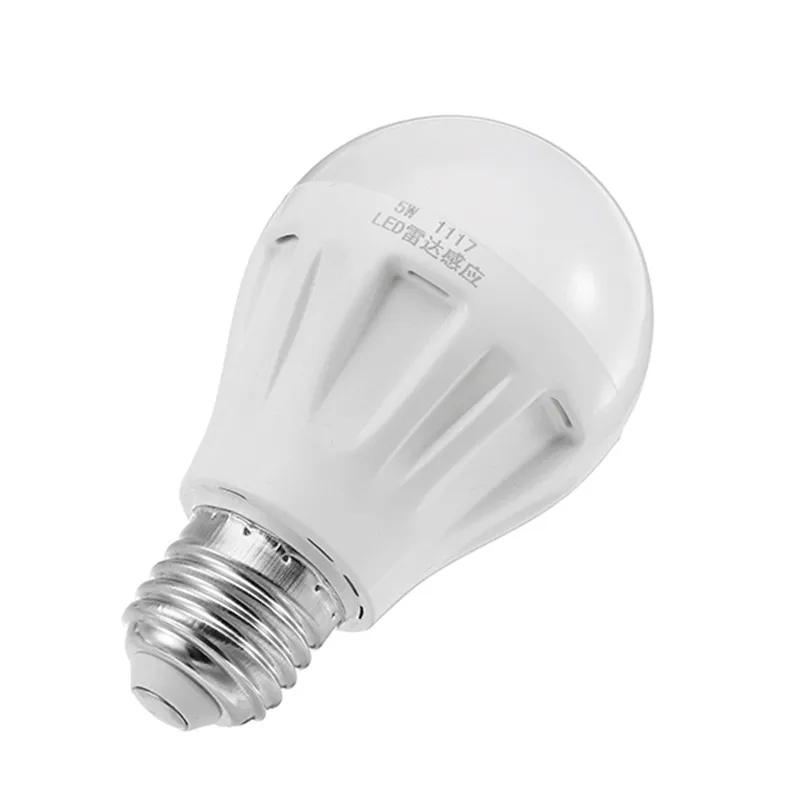 CLAITE SMD2835 E27 5 Вт Чистый белый радар Датчик управления светом Светодиодная лампа
