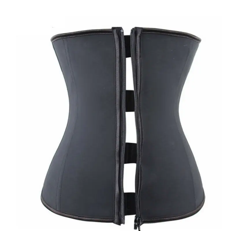 7 Steel Boned Sport Latex Waist Trainer Zipper Body Shaper Zip Cincher Corset Solid Convenient Shapers Tops | Женская одежда