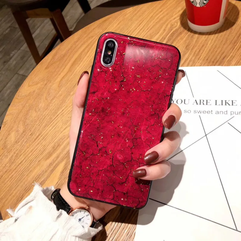 Fashion Concise Marble Stripe phone case for iphone6 6s 6plus 7 7plus 8 8plus anti knock matte plain iphoneX XS MAX XR cover |