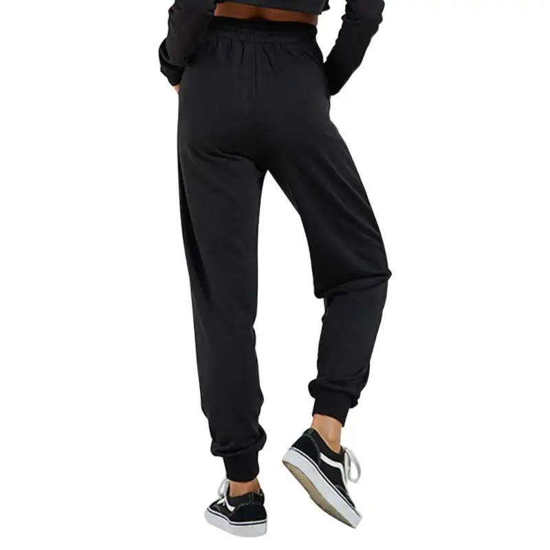 Women Pants Sweatpants Breathable Elastic Waist Slim Fit Sports Casual Fashion Solid Color Drawstring Trousers with Pockets | Женская