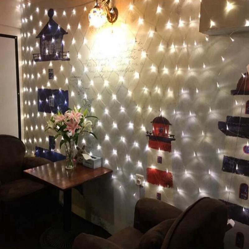 Led Сетка Строка светильник 3x2 м 204 светодиодов ТВ фоне украшения сада Фея