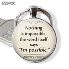 Ничто не невозможно Одри Хепберн подвеска с цитатой, Цитата Ювелирных изделий, Цитата Ювелирных изделий, вдохновляющая Цитата брелок