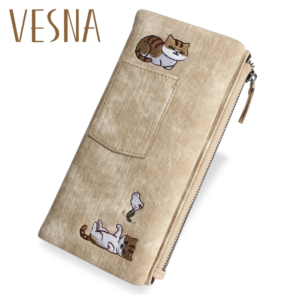 Женский кошелек Vesna стильный длинный брендовый чехол для телефона из